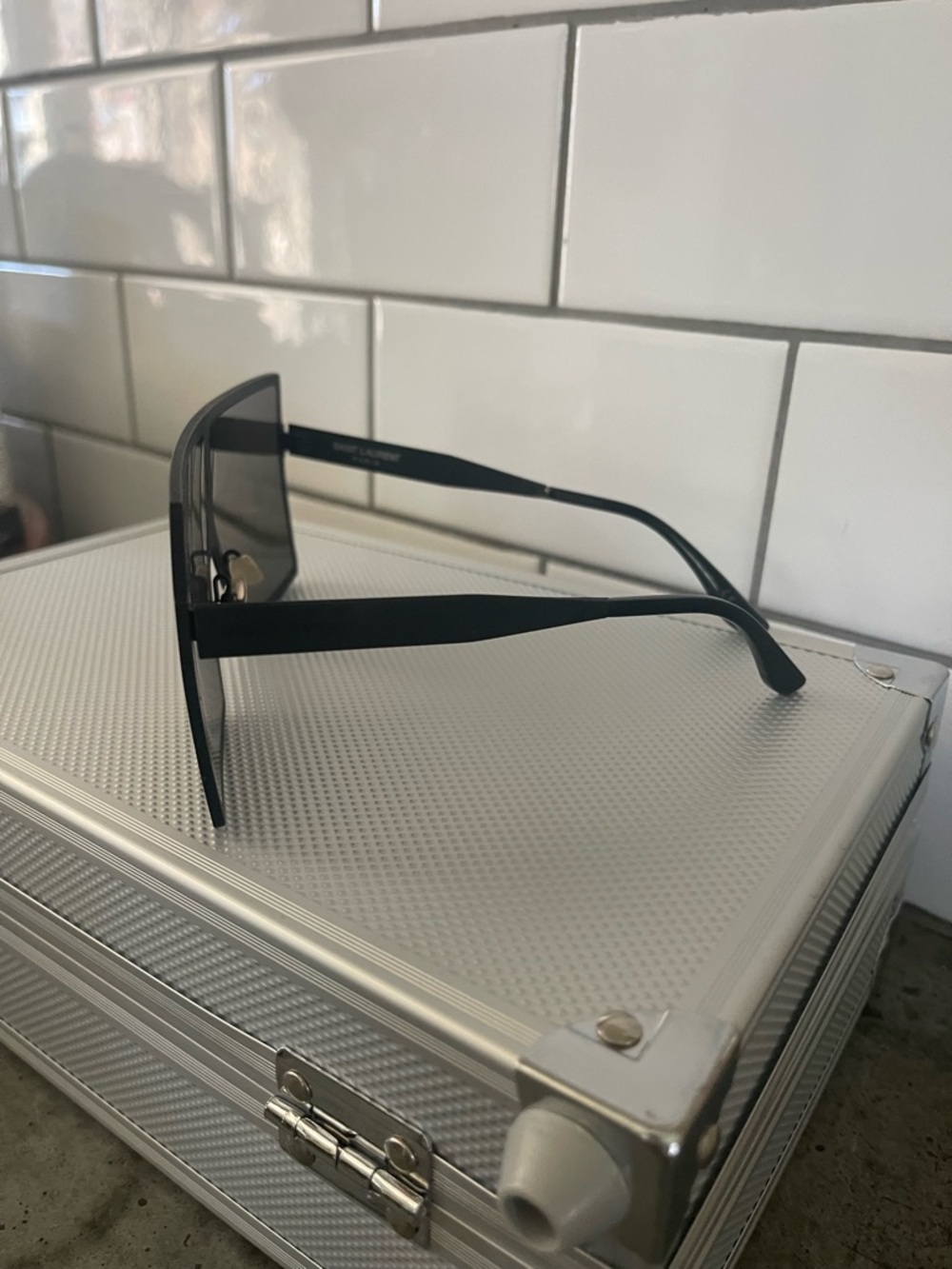 Saint Laurent Oversized Square Black Shield Sunglasses - Picture 2 of 7